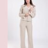 Rose Miss Pyjama boutonné matelassé broderie anglaise – Réf 17676 – Beige