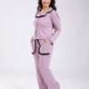 Rose Miss Pyjama côtelé col volanté – Réf 17677 – Lilas Rose Miss Pyjama côtelé col volanté – Réf 17677 – Lilas