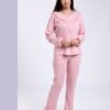 Rose Miss Pyjama côtelé col volanté – Réf 17692 – Rose