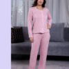 Rose Miss Pyjama boutonné dentelle – Réf 17693 – Rose