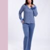 Rose Miss Pyjama chemise à plumes – Réf 17722 – Bleu jean