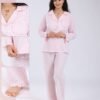 Rose Miss Pyjama chemise vichy à volants – Réf 17738 – Rose