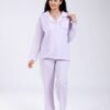 Rose Miss Pyjama chemise vichy à volants – Réf 17738 – Lilas