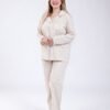 Rose Miss Pyjama chemise vichy à volants – Réf 17738 – Beige