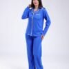 Rose Miss Pyjama chemise côtelé – Réf 17740 – Bleu roi