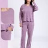 Rose Miss Pyjama côtelé col rond – Réf 17741 – Mauve Rose Miss Pyjama côtelé col rond – Réf 17741 – Mauve