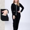 Rose Miss Pyjama côtelé boutonné – Réf 17742 – Noir