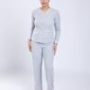 Rose Miss Pyjama côtelé boutonné – Réf 17742 – Gris clair