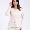 Rose Miss Pyjama boutonné jacquard – Réf 17754 – Écru