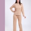 Rose Miss Pyjama boutonné jacquard – Réf 17754 – Camel