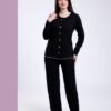 Rose Miss Pyjama boutonné jacquard – Réf 17754 – Noir