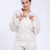 Rose Miss Pyjama chemise vichy gaufré – Réf 17759 – Beige
