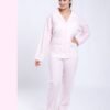 Rose Miss Pyjama chemise vichy gaufré – Réf 17759 – Rose pâle
