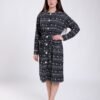 Rose Miss Robe de chambre boutonnée jacquard – Réf 17784 – Gris anthracite