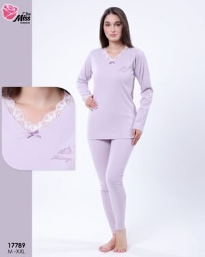 Rose Miss Ensemble thermique dentelle – Réf 17789 – Lilas
