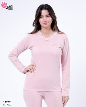 Rose Miss Ensemble thermique dentelle – Réf 17789 – Rose pâle
