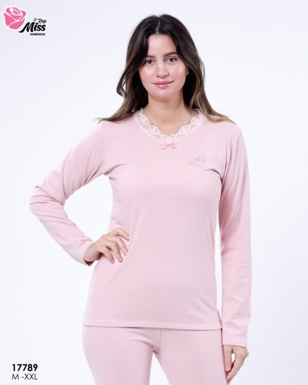 Rose Miss Ensemble thermique dentelle – Réf 17789 – Rose pâle
