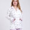 Rose Miss Pyjama chemise imprimé roses – Réf 17801 – Écru et lilas