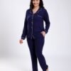 Rose Miss Pyjama chemise chiné – Réf 17814 – Bleu marine