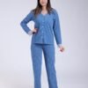 Rose Miss Pyjama côtelé boutonné dentelle – Réf 17815 – Bleu jean Rose Miss Pyjama côtelé boutonné dentelle – Réf 17815 – Bleu jean