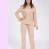 Rose Miss Pyjama gaufré à nœuds volants – Réf 17826 – Beige