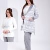 Rose Miss Ensemble pyjama Noël et peignoir velours 3 pièces – Réf 17843 – Gris