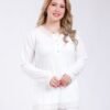 Rose Miss Pyjama col tunisien dentelle – Réf 17865 – Écru