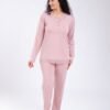 Rose Miss Pyjama col tunisien dentelle – Réf 17865 – Vieux rose