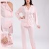 Rose Miss Pyjama boutonné dentelle – Réf 17867 – Rose pâle