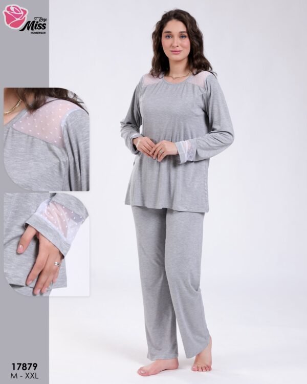 Rose Miss Pyjama tunique plumetis – Réf 17879 – Gris