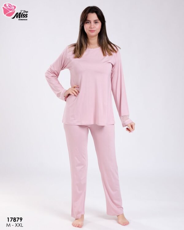 Rose Miss Pyjama tunique plumetis – Réf 17879 – Rose pâle