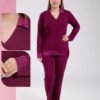 Rose Miss Pyjama chemise satiné – Réf 17882 – Bordeaux