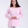 Rose Miss Pyjama haut uni pantalon fleuri – Réf 17885 – Rose