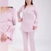 Rose Miss Pyjama tunique dentelle à volants – Réf 17894 – Rose pâle