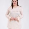 Rose Miss Pyjama tunique dentelle à volants – Réf 17894 – Beige