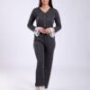 Rose Miss Pyjama côtelé boutonné dentelle – Réf 17901 – Gris anthracite
