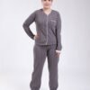 Rose Miss Pyjama jacquard passepoilé – Réf 17926 – Gris anthracite