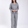 Rose Miss Pyjama côtelé boutonné ample – Réf 17928 – Gris