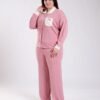 Rose Miss Pyjama chemise jacquard bicolore – Réf 17935 – Vieux rose Rose Miss Pyjama chemise jacquard bicolore – Réf 17935 – Vieux rose
