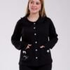 Rose Miss Pyjama jacquard col claudine – Réf 17942 – Noir