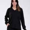 Rose Miss Ensemble côtelé col V ample – Réf 17955 – Noir
