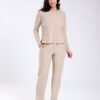Rose Miss Ensemble côtelé col V – Réf 17958 – Beige