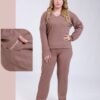 Rose Miss Ensemble torsadé col V – Réf 17962 – Marron