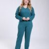 Rose Miss Ensemble torsadé col V – Réf 17962 – Bleu pétrole