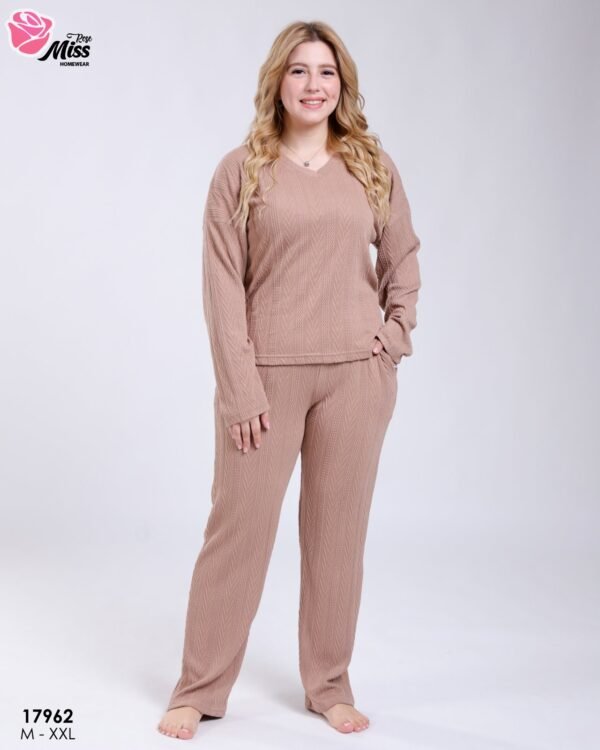 Rose Miss Ensemble torsadé col V – Réf 17962 – Camel