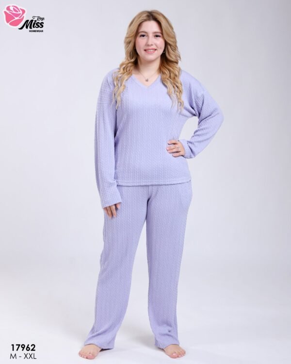 Rose Miss Ensemble torsadé col V – Réf 17962 – Lilas