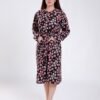 Rose Miss Robe de chambre boutonnée fleurie – Réf 17996 – Noir fleuri rose Rose Miss Robe de chambre boutonnée fleurie – Réf 17996 – Noir fleuri rose
