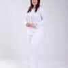 Rose Miss Pyjama côtelé boutonné dentelle – Réf 18078 – Blanc