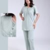 Rose Miss Ensemble pyjama et gilet dentelle 3 pièces – Réf 18134 – Vert pâle