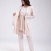 Rose Miss Ensemble pyjama et kimono dentelle 3 pièces – Réf 18137 – Beige rosé